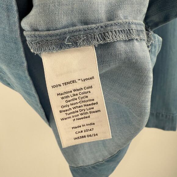 HAVEN WELL WITHIN x TALBOTS Tank Size XXL Chambray Sleeveless Tencel Cropped NWT - Picture 11 of 13